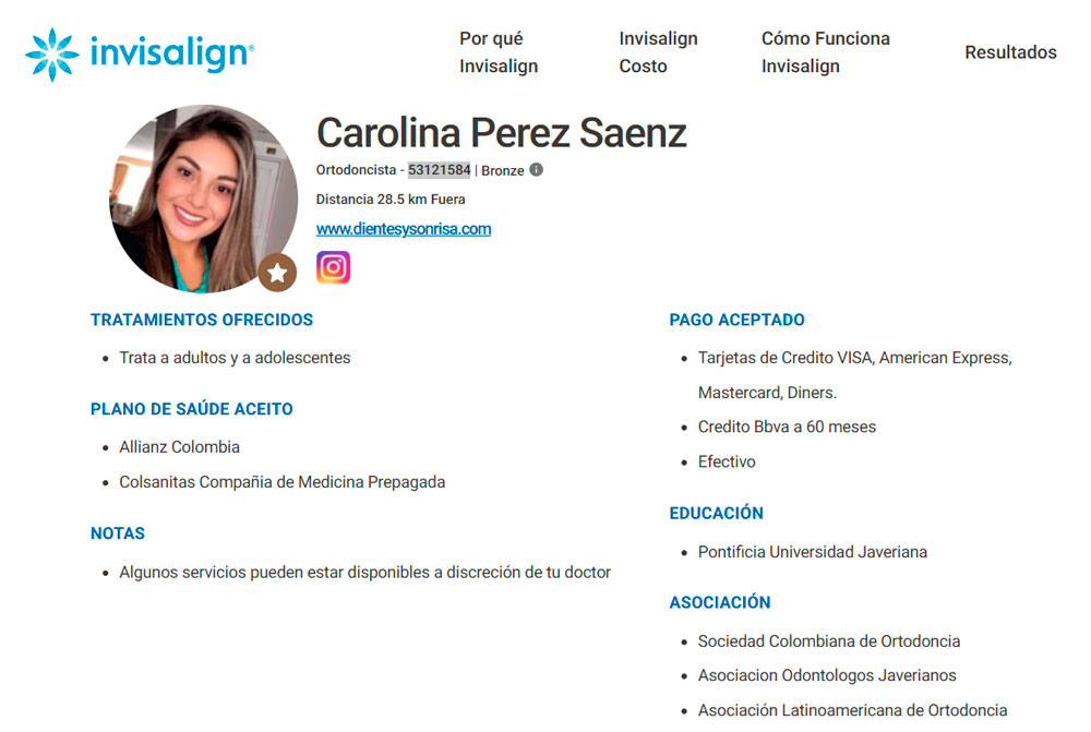 Dra. Diana Carolina Pérez - Ortodoncista Especialista en Invisalign y Ortodoncia Estética en Bogotá